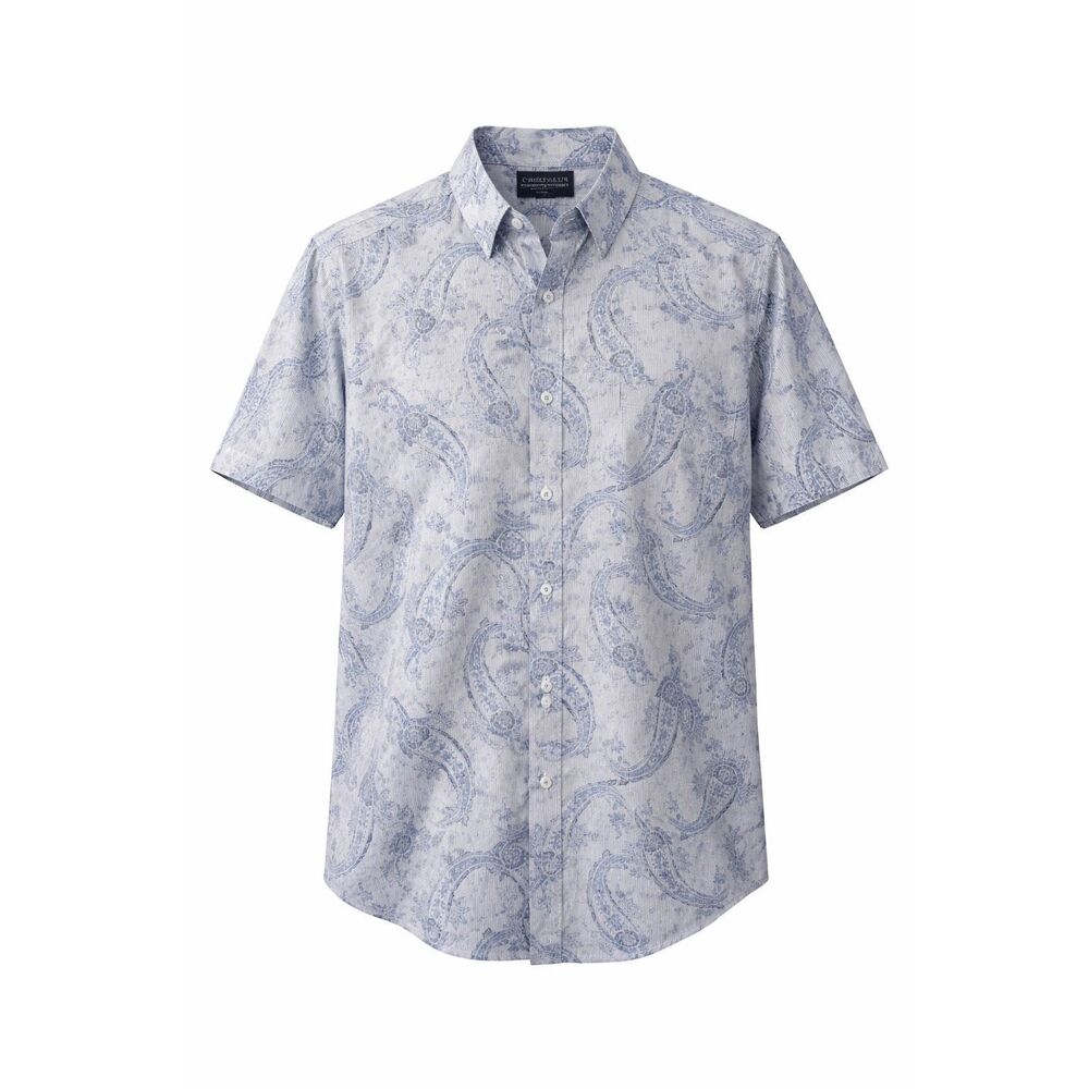 Cremieux Premium Denim Men’s XL Paisley Short Sleeve Button Down 100% Cotton